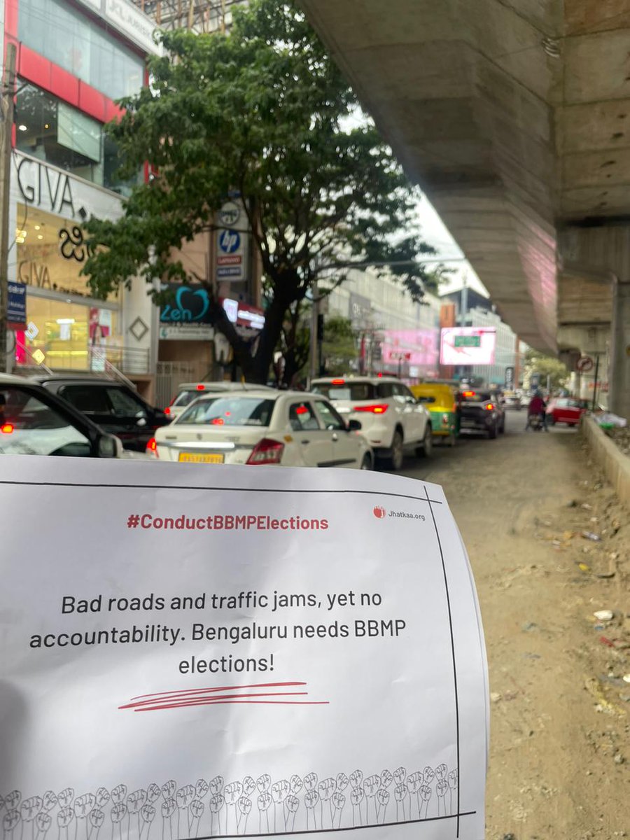 Roshan (He/him) (@iroshankedar) on Twitter photo Bad roads and traffic jams, yet no accountability because there is no representation of people in BBMP.
Bengaluru needs BBMP elections! Sign Now:
action.jhatkaa.org/UOzMW #ConductBBMPElection <a href="/Jhatkaadotorg/">Jhatkaa.org</a> <a href="/DKShivakumar/">DK Shivakumar</a> <a href="/siddaramaiah/">Siddaramaiah</a> Bad roads and traffic jams, yet no accountability because there is no representation of people in BBMP.
Bengaluru needs BBMP elections! Sign Now:
action.jhatkaa.org/UOzMW #ConductBBMPElection <a href="/Jhatkaadotorg/">Jhatkaa.org</a> <a href="/DKShivakumar/">DK Shivakumar</a> <a href="/siddaramaiah/">Siddaramaiah</a>