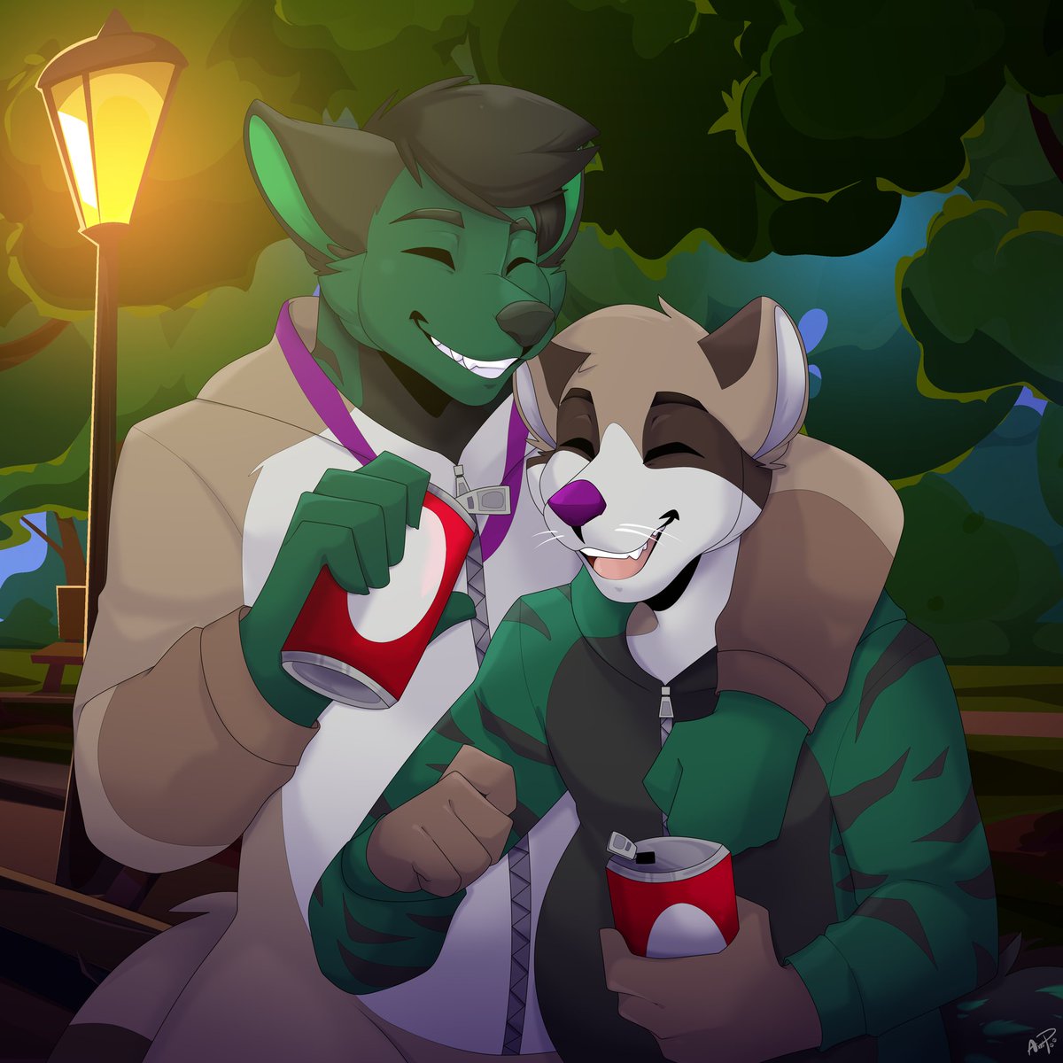 Lexicollin18's tweet photo. Everything is beautiful in the right company  (COMMISSION FOR Nooki Racoon) (art by me)
.
.
.
#frienship #furry #furryfandom 
#halftbody #furrycommision #furry #furryart #furryartwork #furryartist #commission #commissionspen #fullbodycommission #racoon #wolf https://t.co/2Jkefxs0al