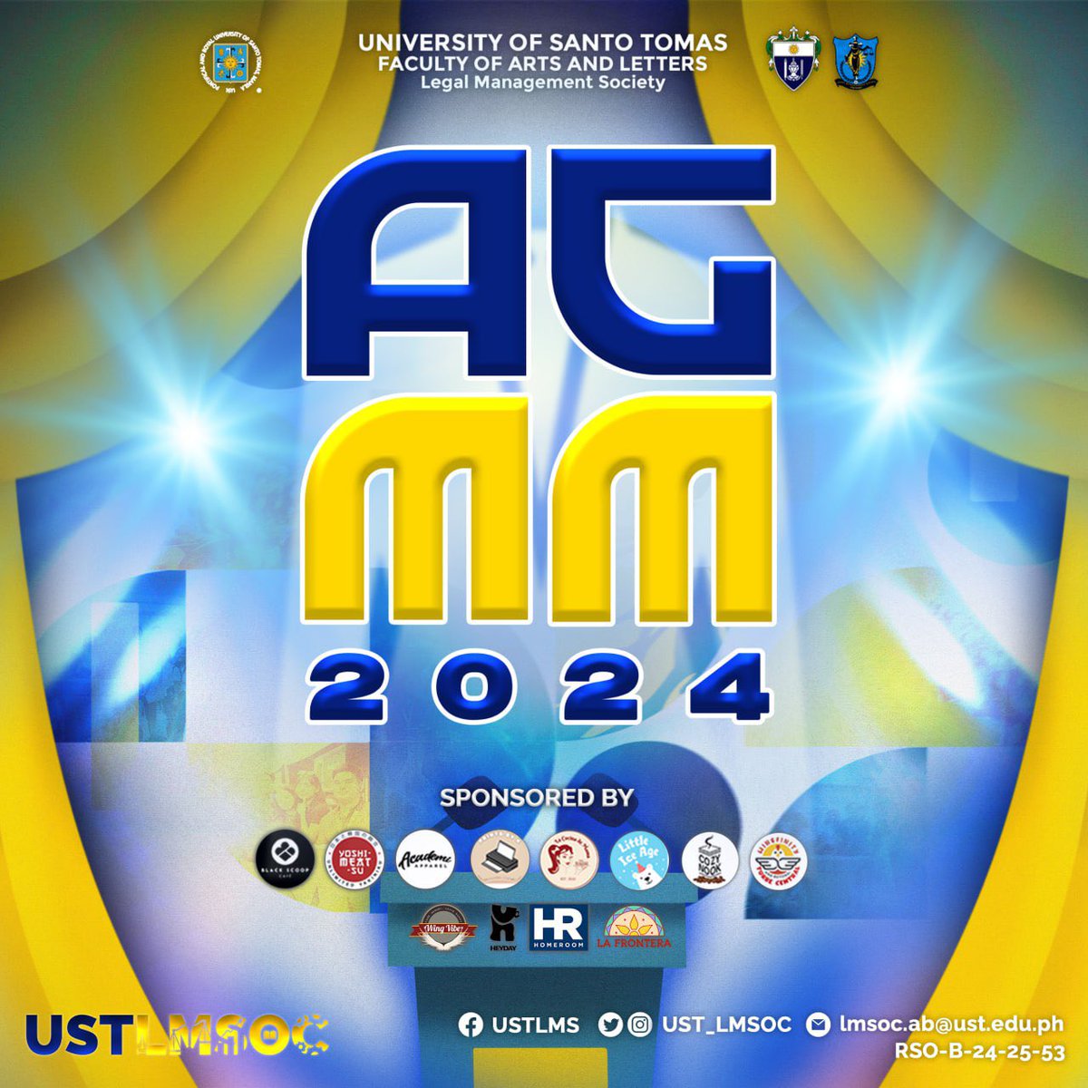 UST_LMSOC's tweet photo. 𝗢𝗻 𝗠𝗼𝗻𝗱𝗮𝘆𝘀, 𝘄𝗲 𝘀𝘂𝗶𝘁 𝘂𝗽! 💼✨

 Mondays are all about sharp looks and daring moves. From bold blues to sleek blacks, with a pop of yellow for that extra energy ⚡—we’re ready to power through AGMM 2024 and beyond. Ready to make waves and leave a mark! 🔥 https://t.co/THSAI1yfsk