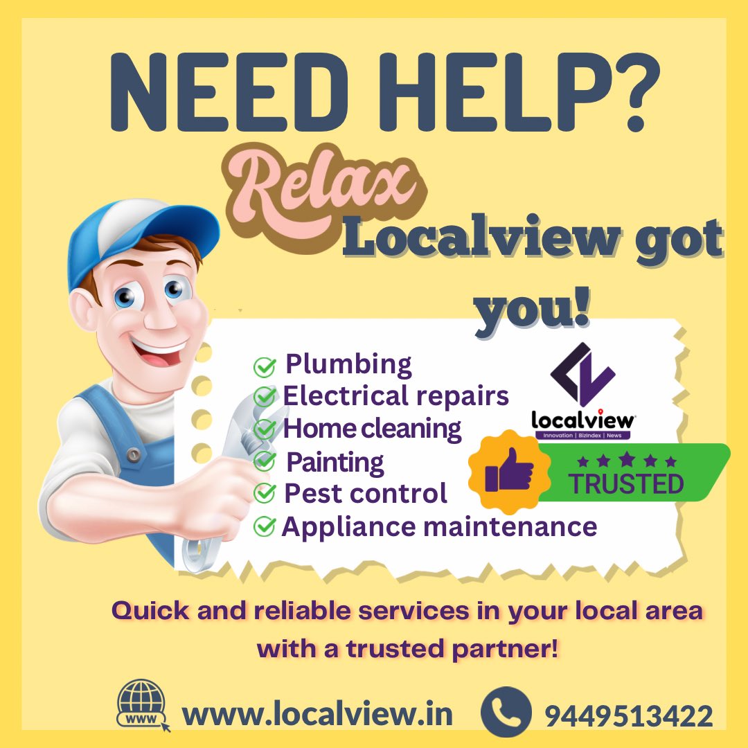 LocalviewIn's tweet image. Need quick, reliable help in your local area? 🛠️ LocalView Quick Services has you covered! From plumbing to deliveries, our trusted experts are just a message away. Get it done fast &amp;amp; hassle-free! 🚀

#LocalView #QuickServices #TrustedExperts #FastService