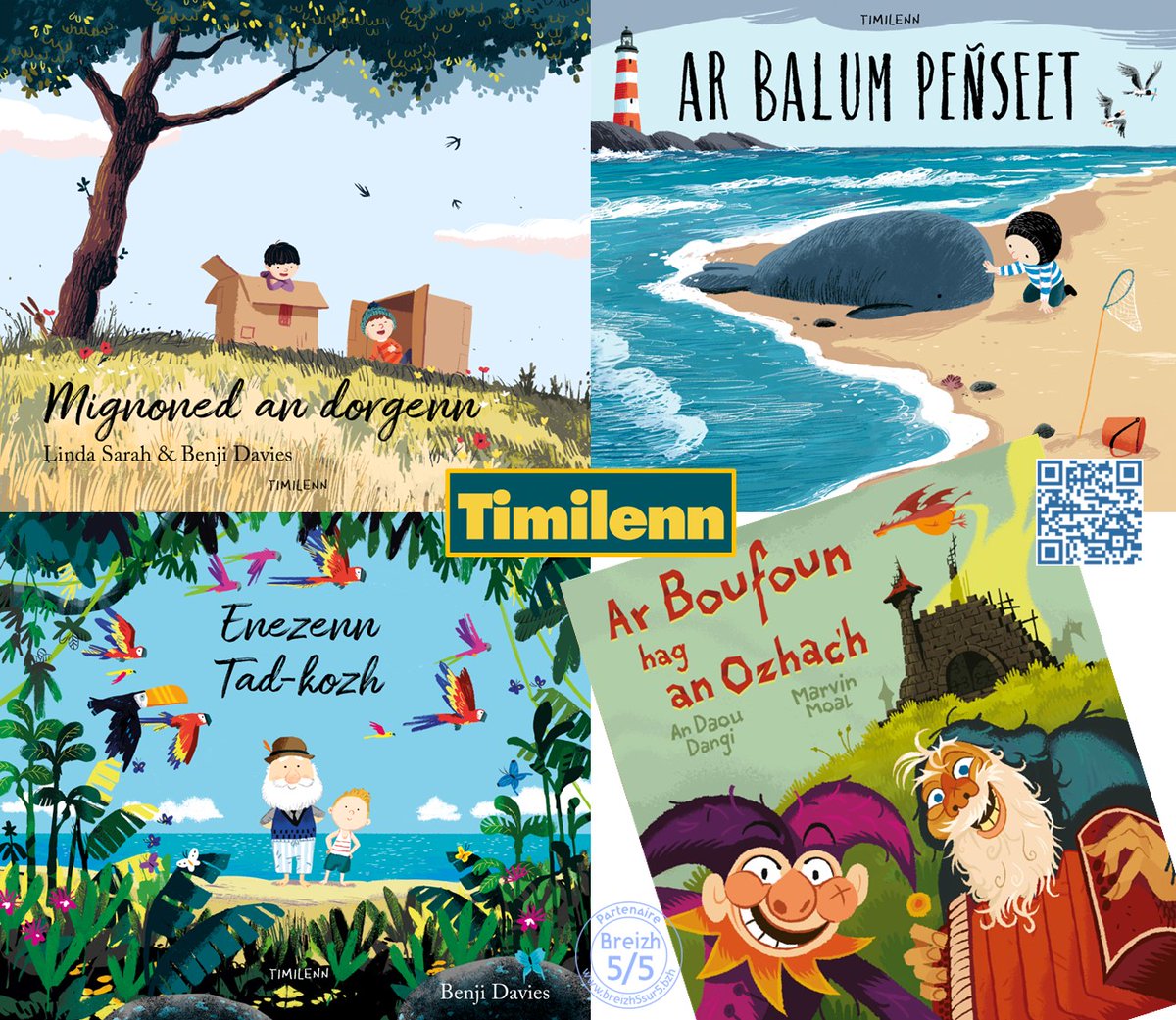 4 nouveaux livres en Breton édités par Timilenn (#PartenaireBreizh5sur5) !
4 #levr nevez e #brezhoneg embannet dizale gant Timilenn !
A lire sur breizh5sur5.bzh Actu du 17 octobre 2024 ou flashez le QRcode