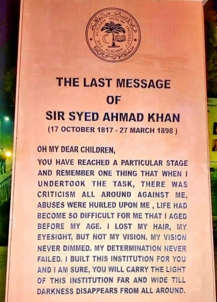 AkhyarTweets18's tweet photo. Today, We commemorate #SirSayedDay! Sir Syed Ahmad Khan's unwavering dedication to education and social reform has left an indelible mark. Let's continue his mission to empower minds and shape a better future. #AligarhMuslimUniversity #SirSayedInspires https://t.co/1s53NpQgde