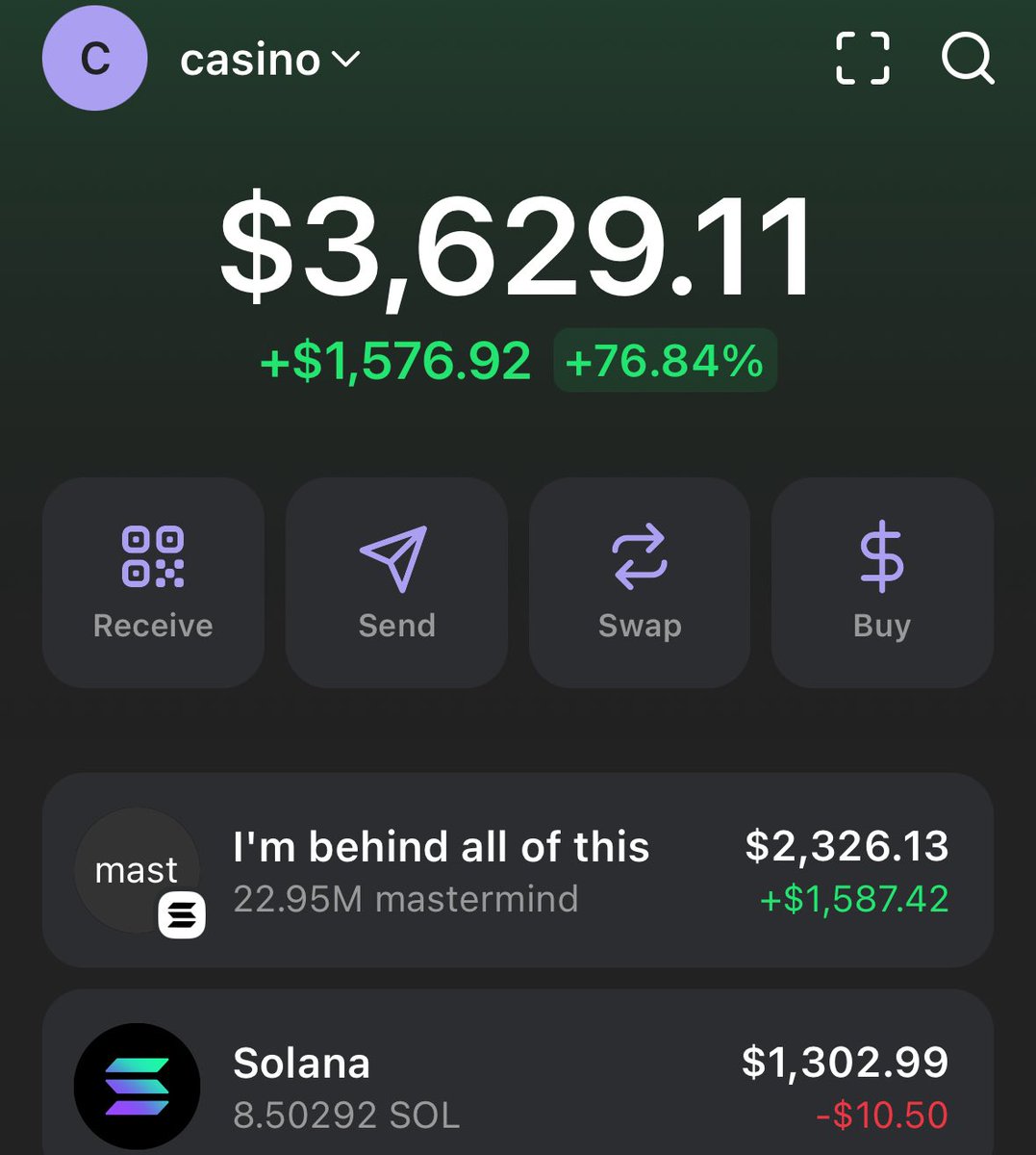 i started this wallet with 5 sol 20 minutes ago lol

send mastermind higher