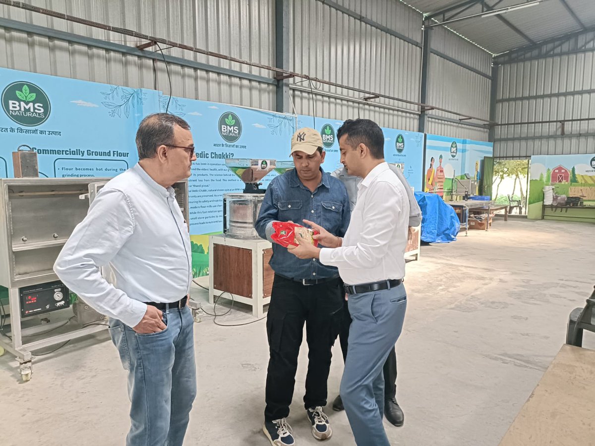 bmsfpc's tweet photo. Yesterday, the Delegation of HCL Foundation visited the processing unit of BMS Organic FPC Ltd. at Sidhauli, Sitapur. Here, they got to know about the process of Branding and Packaging of various Organic Food Products. 
#farmers #FoodProcessingUnit #AgriBusiness #Agriculture #foodprocessingmachinery #agrigoi #sitapur #up #ValmikiJayanti #foodprocessingequipment #foodprocessing