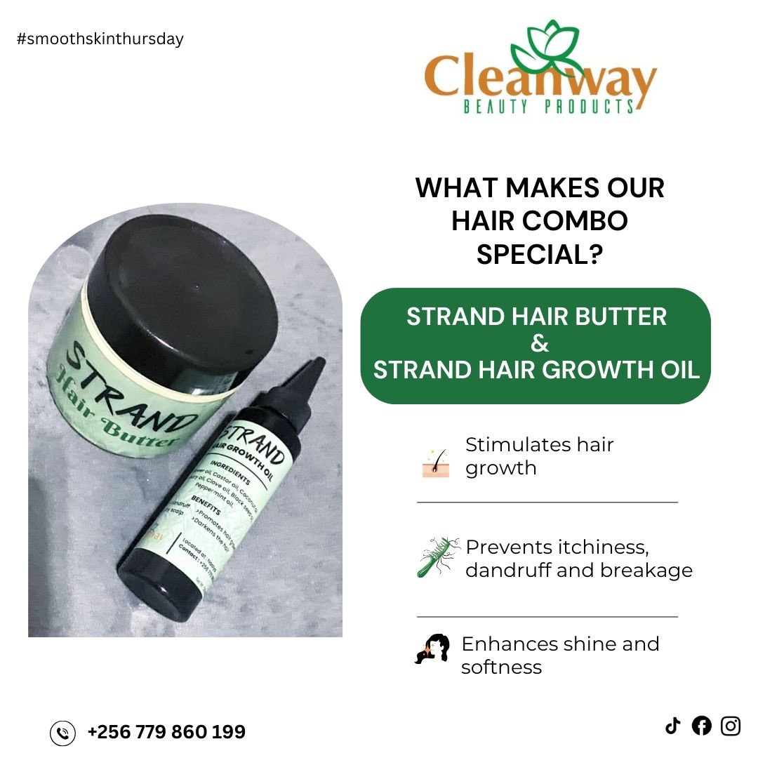 CleanwayBeauty's tweet photo. STRONGER HAIR, HEALTHIER SCALP! 👉🏾CleanWay's Strand hair butter and oil
✅strengthen hair follicles
✅ soothe scalp irritations.
✅promotes hair growth
WhatsApp 0775860199 to order
#HairStrength #ScalpHealth #CleanWay https://t.co/9q4ztXrCV4