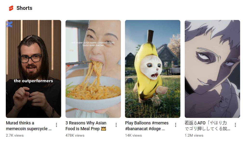 interesting suggestions from YouTube shorts