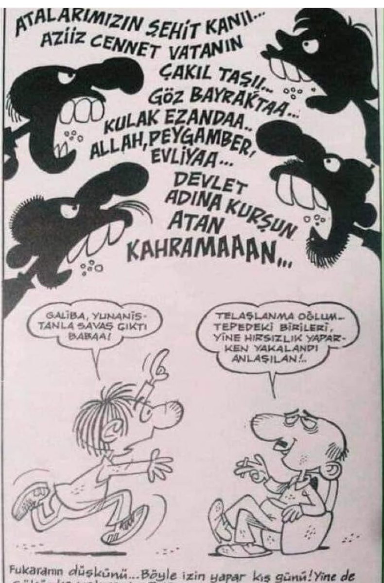 Yaklaşık 40 yıl öncesinden bir karikatür…