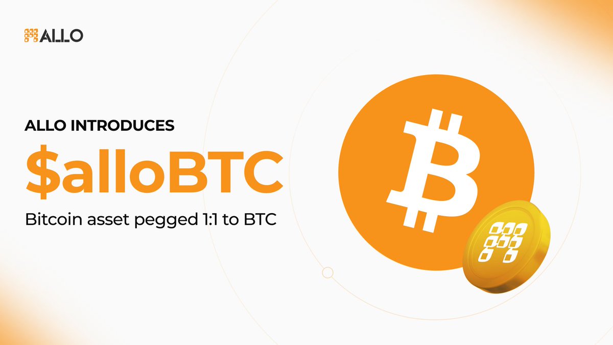 allo_xyz's tweet photo. 🚀 Allo introduces $alloBTC, a Bitcoin asset pegged 1:1 to BTC, aimed at unlocking Bitcoin.   

View more: https://t.co/36v8LuDO9c https://t.co/mbKkYNbqSd