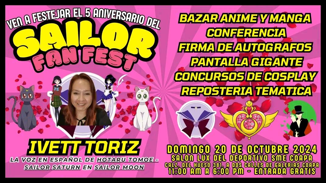 FanFestCDMX's tweet photo. El Domingo regresamos a casa, en Villa Coapa. Con el Sailor Fan Fest en su quinto aniversario. Con la presencia de Ivett Toriz!! https://t.co/UsQUySuRlc