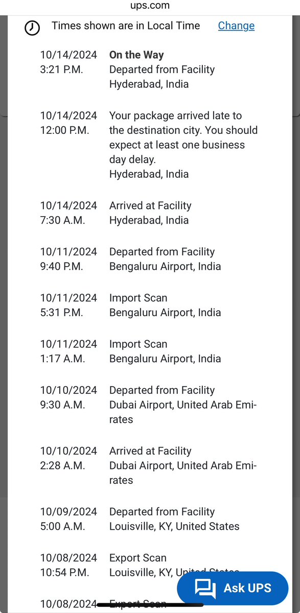 being_zaheer's tweet image. “Paid a premium for @UPS expecting reliable service. 3 days past the promised delivery date and my package is still missing! They sent it 400 miles away to Hyderabad instead of delivering just 40 miles from Bangalore. How does this even happen?! #UPSFail #Frustrating @UPS