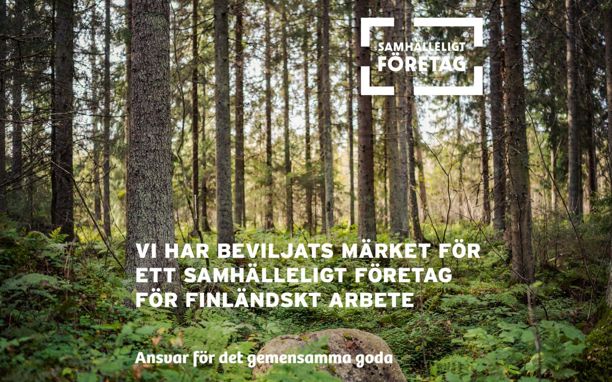 Skogsvårdsföreningen Österbotten har beviljats användningsrätt till märket Ett samhälleligt företag som ett bevis på att man har lyckats kombinera affärsmässiga och samhälleliga mål. Läs mer: svf.fi/sv/osterbotten…