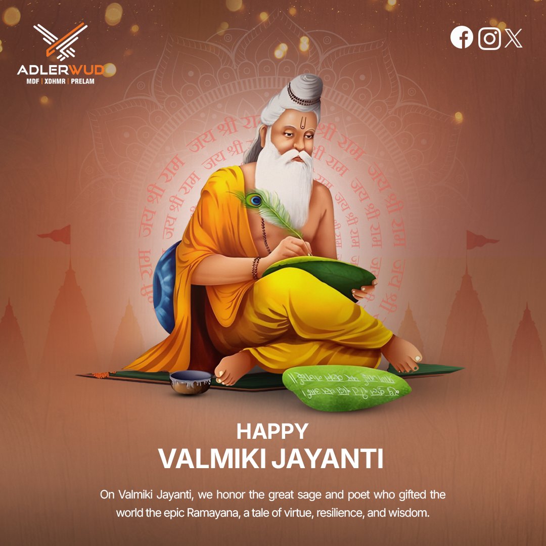 adlerwud's tweet photo. On Valmiki Jayanti, we honor the great sage and poet who gifted the world the epic Ramayana, a tale of virtue, resilience, and wisdom. 📜✨ 

Just as his words have stood the test of time, our wooden furniture is crafted with the same dedication to quality and endurance. https://t.co/FIrr1syOcz