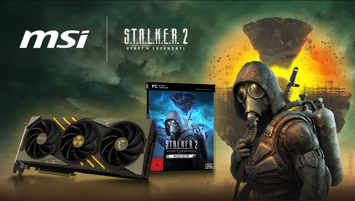 alternate_de's tweet image. Das Warten hat bald ein bit.ly/3Nomhps

#STALKER2 erscheint bald!☢️ Spar dir die Vorbestellung, denn beim Kauf einer @msigaming_de GeForce RTX 4070 Ti SUPER 16G GAMING SLIM STALKER 2 EDITION bekommst du das Spiel #kostenlos dazu. 😎