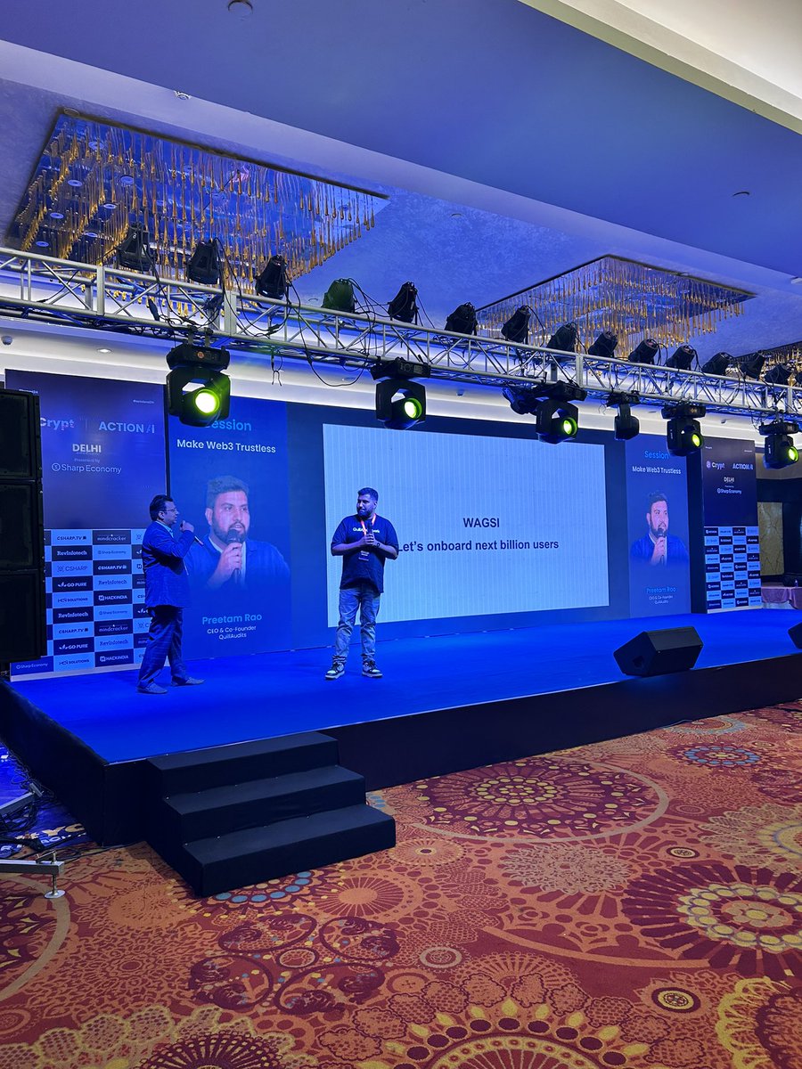 lalitbansal81's tweet photo. Had a great session on #bcrypt2024 with @raopreetam_ , CEO &amp; Co-Founder of @quillaudits_ai , discussing the intersection of #AI and #Web3! 

Exciting insights on how these technologies are shaping the future of decentralized ecosystems. #AI #Blockchain #QuillAudits #Revinfotech https://t.co/yea8OflTOn