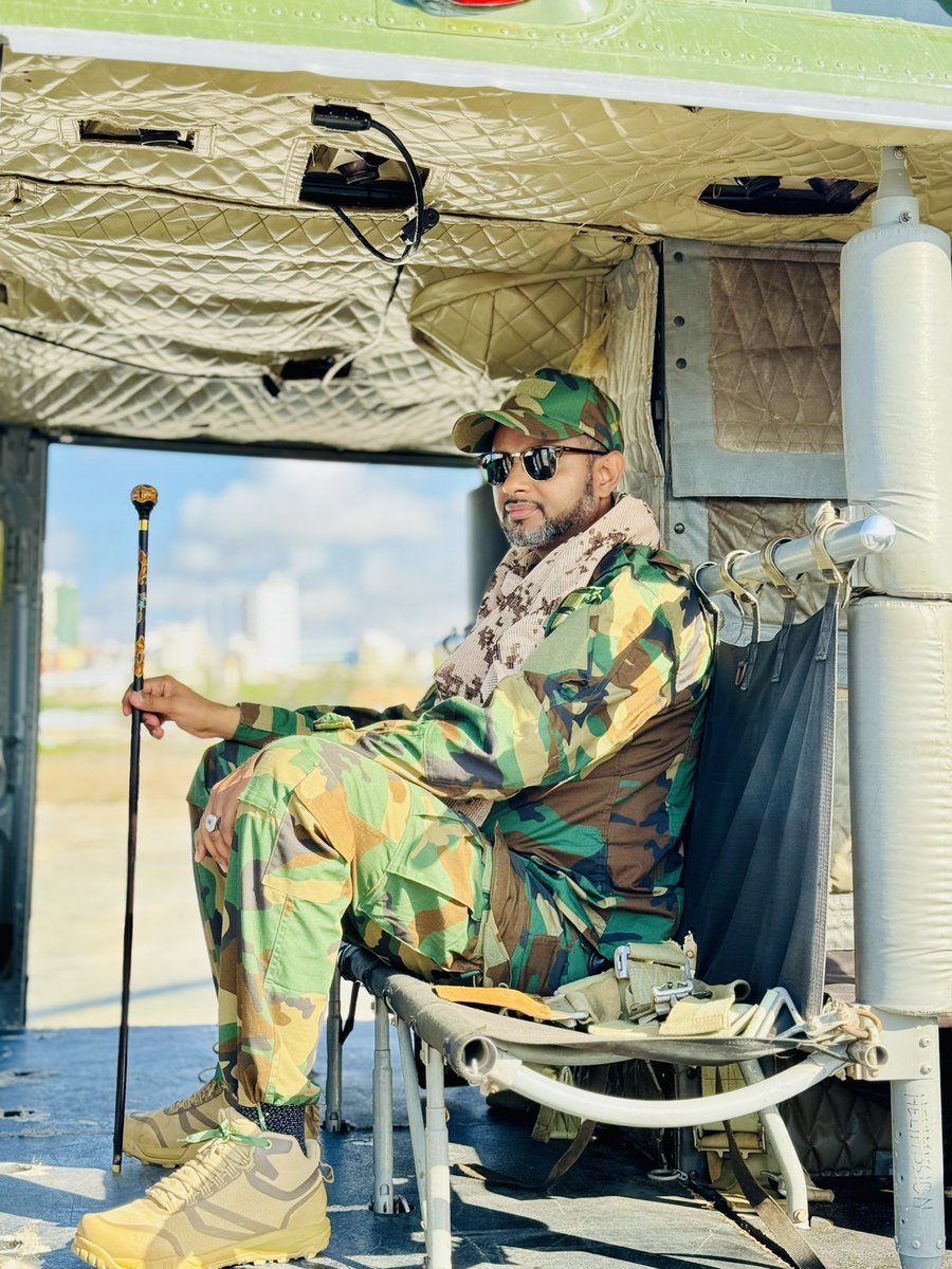 Amohamednur's tweet photo. The continuous false statement of the enemy that Somali National Armed Forces helicopters were sieved by Khawarij (Alshabab) and others is appalling. 

The FGS Is committed to continuing enhancing the capabilities of SNAF which puts the enemy in a panic position and compelled to propagate propaganda. @SNAForce will continue its pursuit  for a safe and secure Somalia free from the scourge of terror and it is determined to protecting Somalia’s sovereignty and territorial integrity.