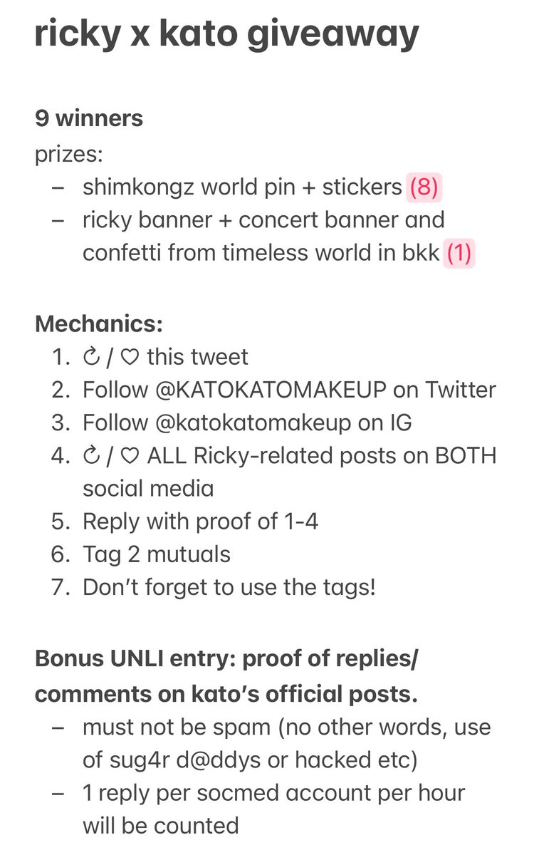qubingkart's tweet photo. KATOxRICKY giveaway 𓃠

ೀ 9 winners – must be willing to pay sf
ೀ with ph address only

🗓️ end: once we unlock the 2nd behind the scene clip 𓃠
‼️READ notes on 2nd photo to join!!

KATO AMBASSADOR RICKY

#KATOxRICKY #KATOKATO
#RICKY #沈泉锐 #리키 https://t.co/j3t3sMo3mK