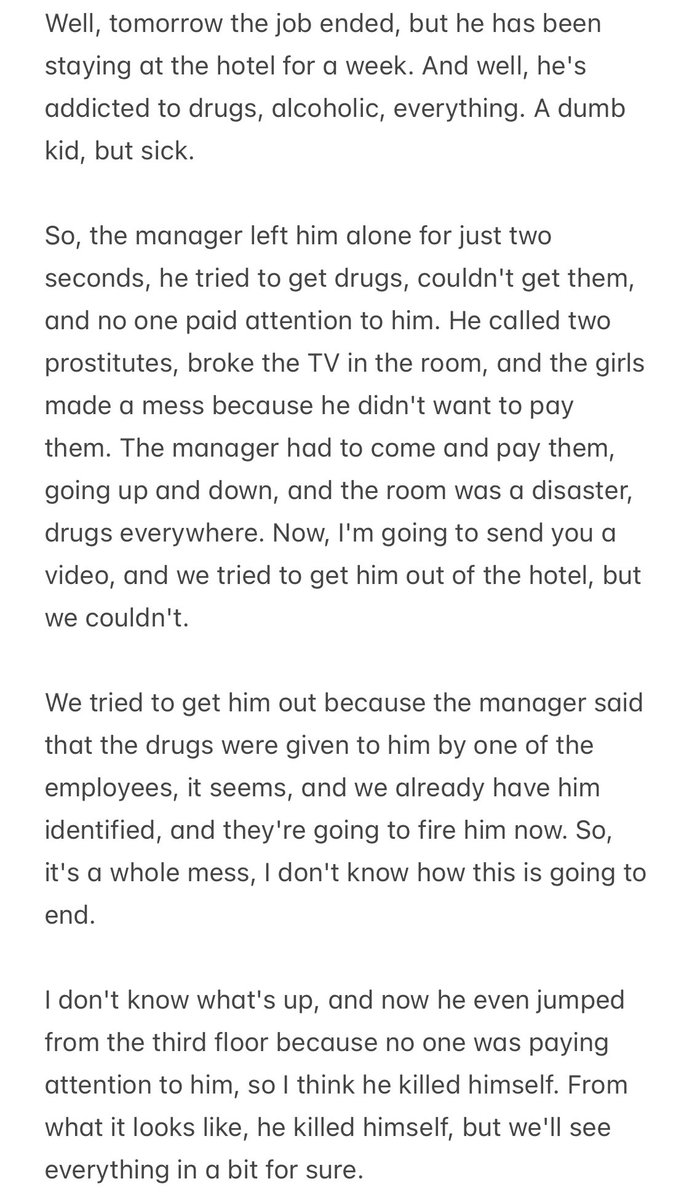 LHupdates's tweet photo. About Liam Payne death, audio transcription. 
ENG / SPA https://t.co/sYsqTO95gK