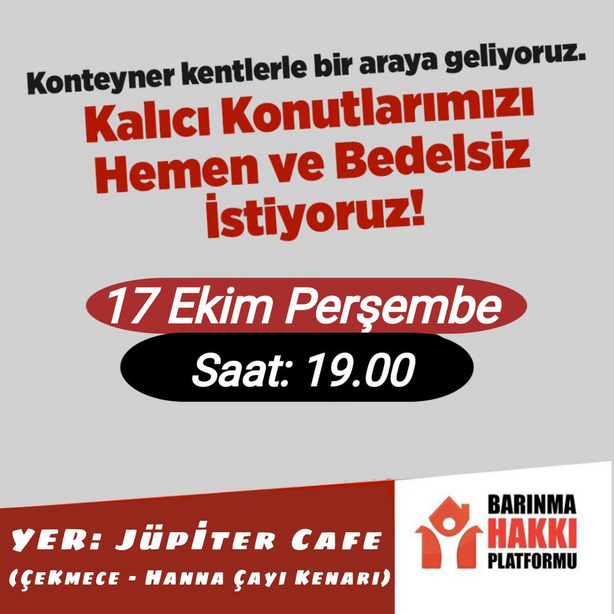 dayanismasol's tweet photo. Kamusal barınma hakkı en temel haktır. Kalıcı konutlar hemen ve bedelsiz yapılmalıdır. https://t.co/7WuBfpDg5r