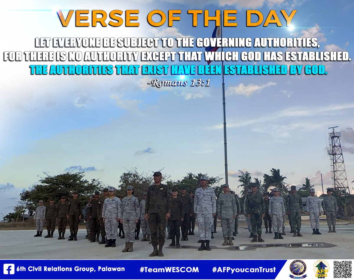 6thCRG's tweet photo. Verse of the Day
#TeamWESCOM
#AFPyoucanTrust
#Team6CRGPalawan
#StrongAFPstrongPhilippines https://t.co/ilGAB4MbEa