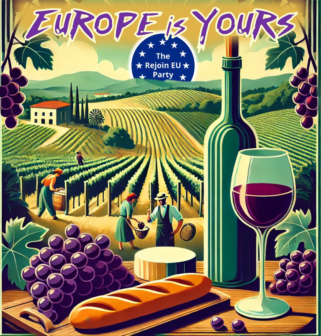 RejoinP's tweet photo. They took our right, your right to work in France 🍇
To, earn, GROW, live, and learn a language. Meet, make friends maybe a relationship…GONE.
BREAK DOWN the Brexit walls.
Reclaim what’s ours.
#NoToIsolation #ExitBrexit #EuropeIsYours 💪 https://t.co/5tfZGz5Y4S