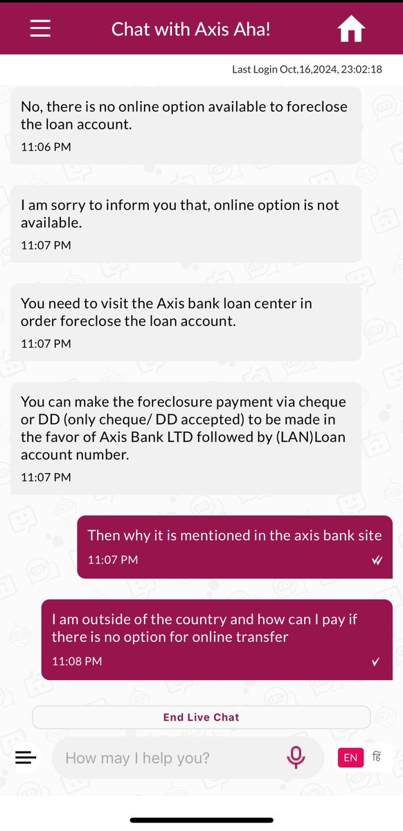 seetampradhan's tweet photo. @AxisBankSupport @AxisBank I’m currently abroad and unable to visit a branch. Your article mentions we can foreclose a loan account via online transfer, but customer support says otherwise. Can you help clarify how to proceed? Thanks!

https://t.co/B4XcE0gfpI https://t.co/LLuwWk7W1H