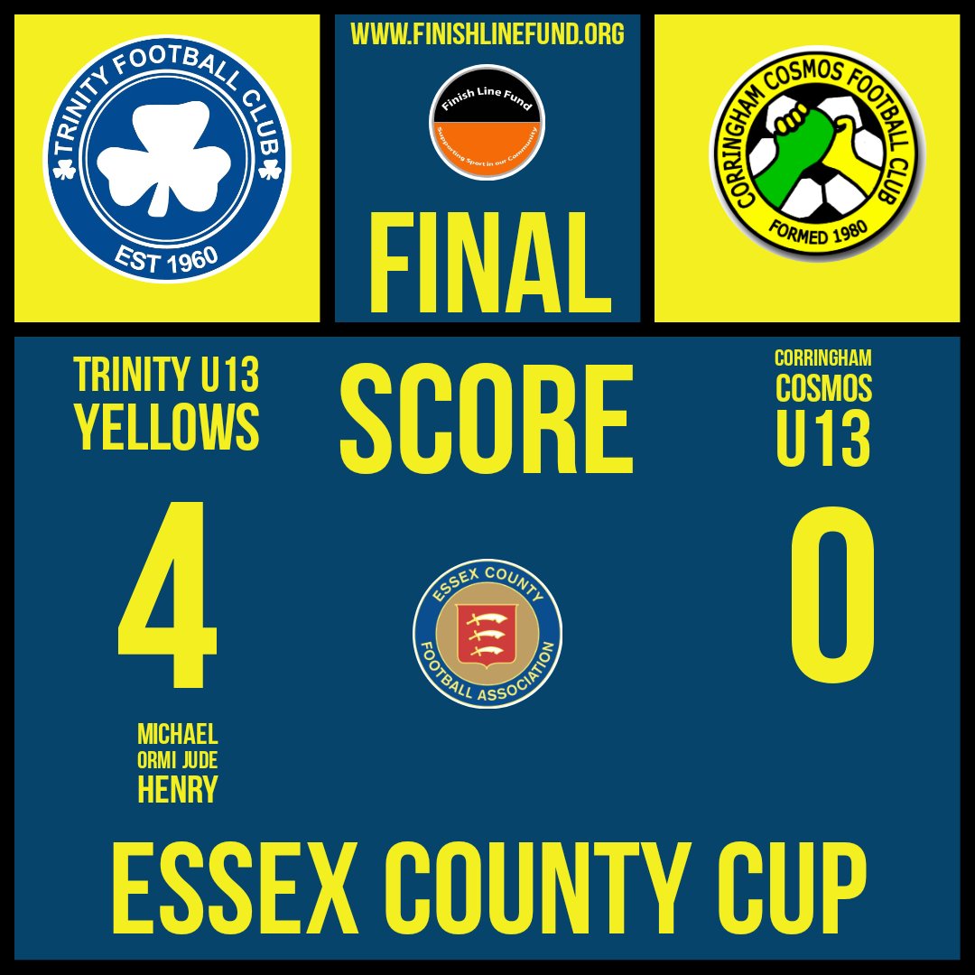 trinityyellows's tweet photo. 🟦🟨FINAL SCORE🟨🟦
lovely 4-0 win against a very good side. Boys had to dig deep after a very shaky start. Credit to them for composing themselves &amp; playing some great football #upthetrinityyellows https://t.co/zS8UADN3tD