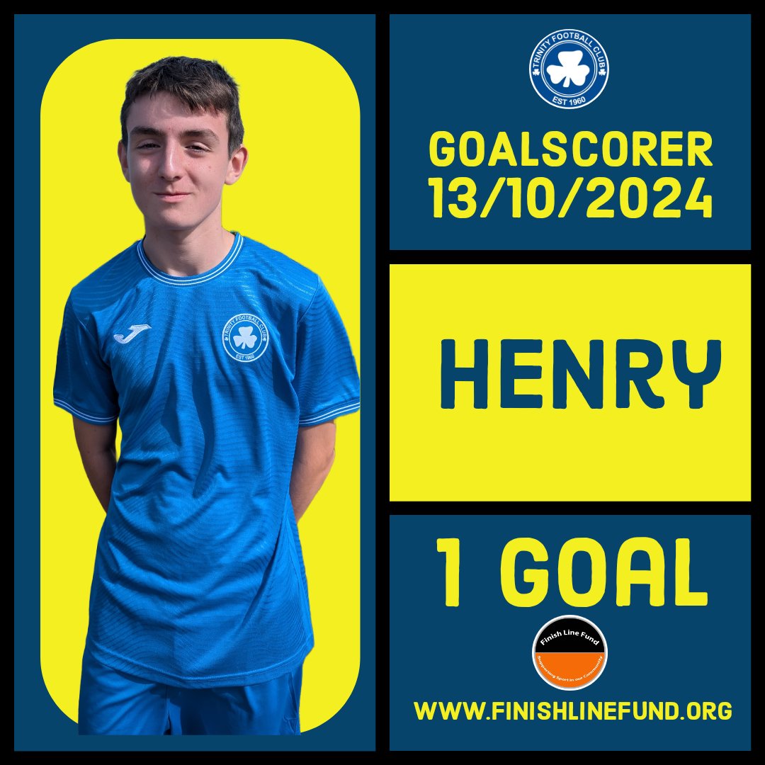 trinityyellows's tweet photo. 🟦🟨 GOALSCORERS🟨🟦
4 goalscorers at the weekend. Michael, Ormi, Jude &amp; Henry

Well done lads

#trinityyellows #goals https://t.co/fDBP11BpFo