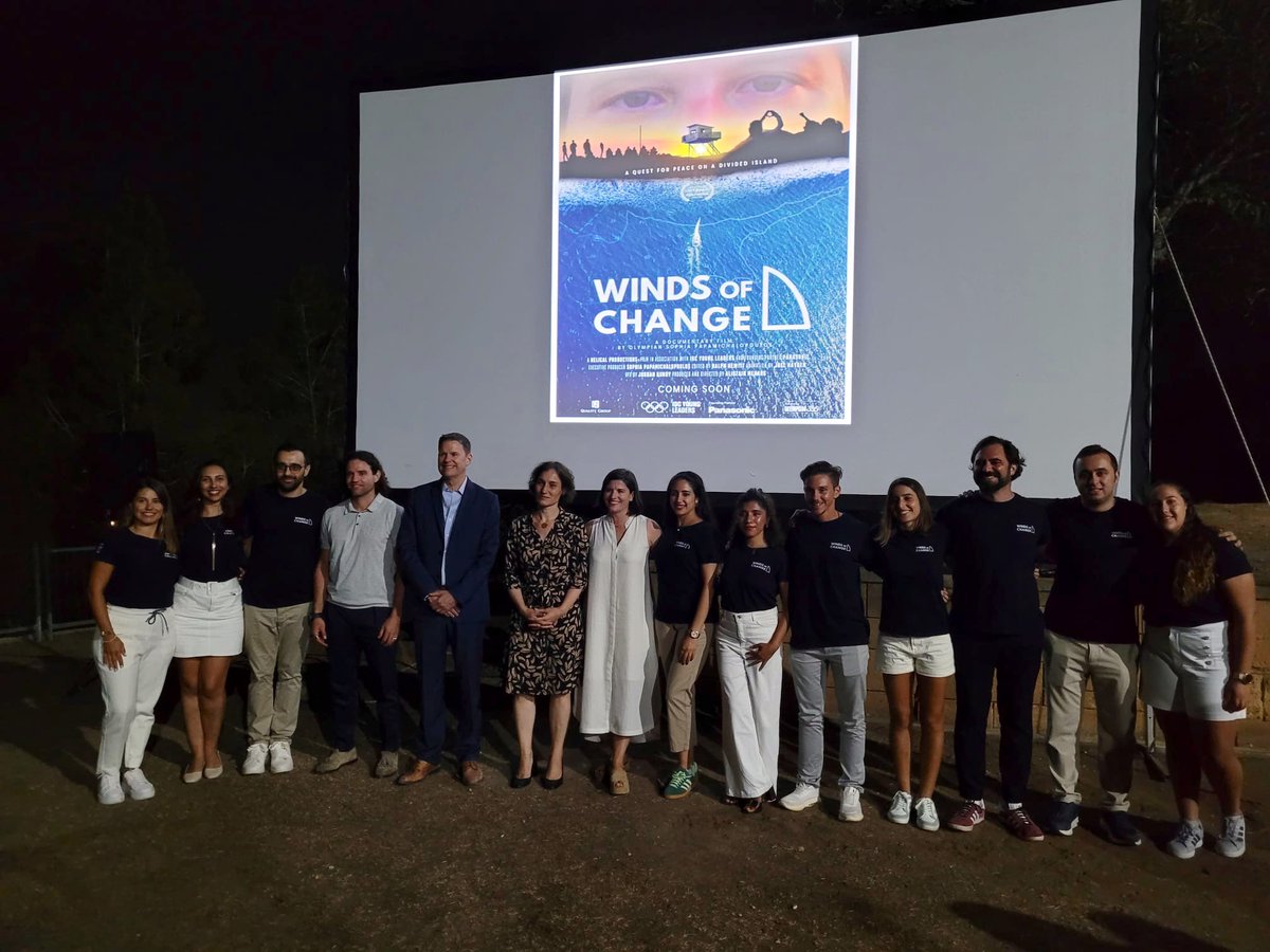 FranceaChypre's tweet image. Inspiring screening of @BitsiTweets’ documentary about #WindsOfChange project @UN_CYPRUS, supported by 🇫🇷 Ambassador. The film shows how sport fosters unity &amp;amp; development worldwide. #Sport #Education &amp;amp; #Culture are key in bridging divides 🌍✌️ 
@iocyoungleaders #Cyprus #CyProb