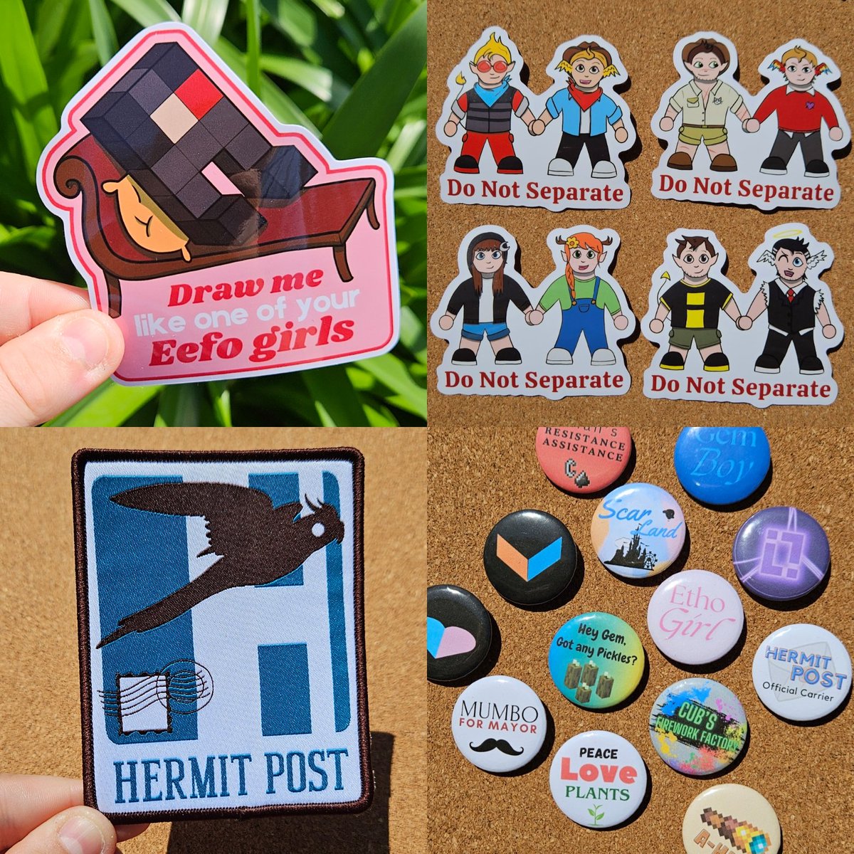 NightCur's tweet photo. I'm finally home from my travels and my shop is back open! โจ๏ธ
Come get your Eefos, badges, patches, and stickers!
#eefo https://t.co/nPtoPQMyfU