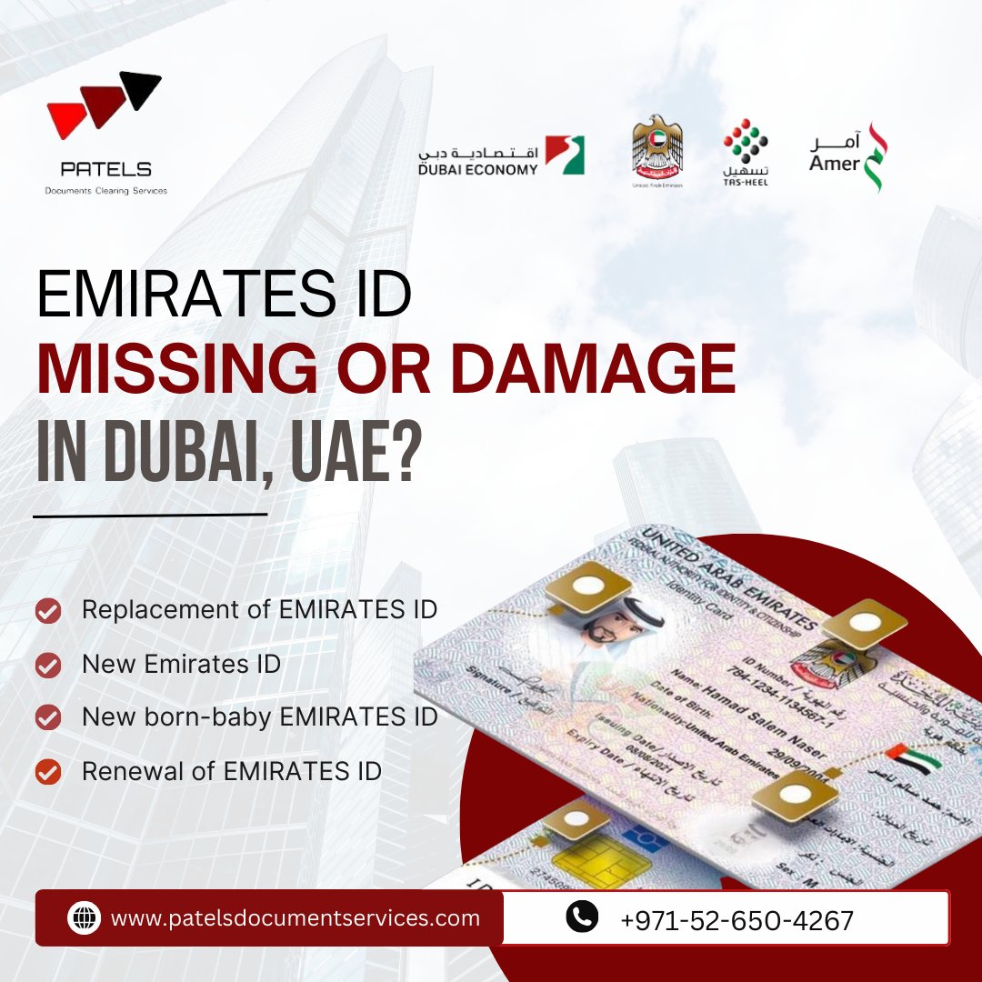 PatelsDcs's tweet image. Missing your EMIRATES ID? No problem we offer affordable Emirates ID typing!

Contact Now: +971-52-650-4267

#emiratesid #typing #missing #documentsclearing #businesssetupdubai #freelancevisadubai #visa #patelsdcs #dubaivisa