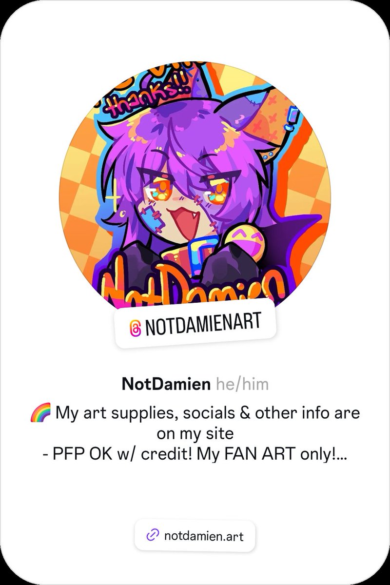NotDamienArt's tweet photo. I totally love the new A/I policy! 

Oh no i dropped my socials oh nooo

If we're mutuals, pls lmk ur socials so I can follow  

I rly struggle to keep up with all these apps. https://t.co/fdETQqWGVe