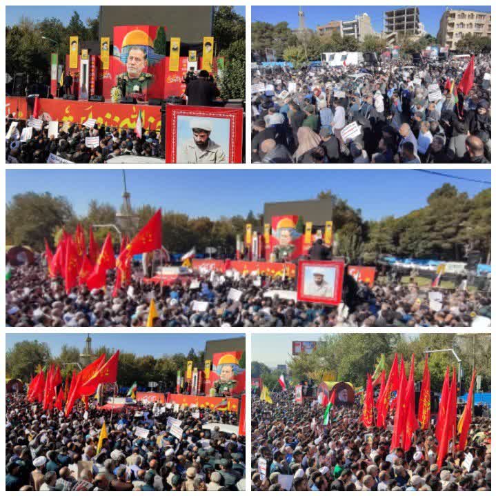 نصف جهان برای بدرقه علمدار آمده... 
باز هم امروز خیل عظیم مردم غیور، فهیم وانقلابی  اصفهان شگفتانه ای جدید می سازند.