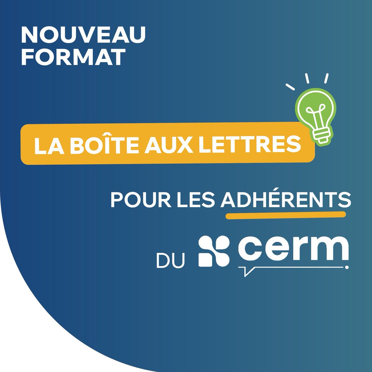 ✨ La boîte des adhérents ✨

Nous avons le plaisir de vous présenter notre toute nouvelle initiative : La boîte au lettres ! 🗳️💡

📬 C'est par ici 👉 buff.ly/4dmguLD

Votre voix compte !🤗

#LaBoîteÀIdée #CERM #Adhérents #Nouveauté
