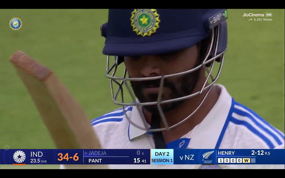 masala_chaat_'s tweet photo. - Duck for Kohli.
- Duck for Sarfaraz.
- Duck for Rahul.
- Duck for Jadeja
- 2 runs for Rohit.
- 16 runs for Jaiswal.

INDIA 34 FOR 6 AT CHINNASWAMY STADIUM 🤯
#INDvsNZ
#indvsnz https://t.co/98uKtfKq3v