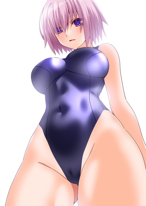 競泳水着マシュを下からしげしげ眺めるマスターを見下ろしマシュ魅惑のV#FGO 