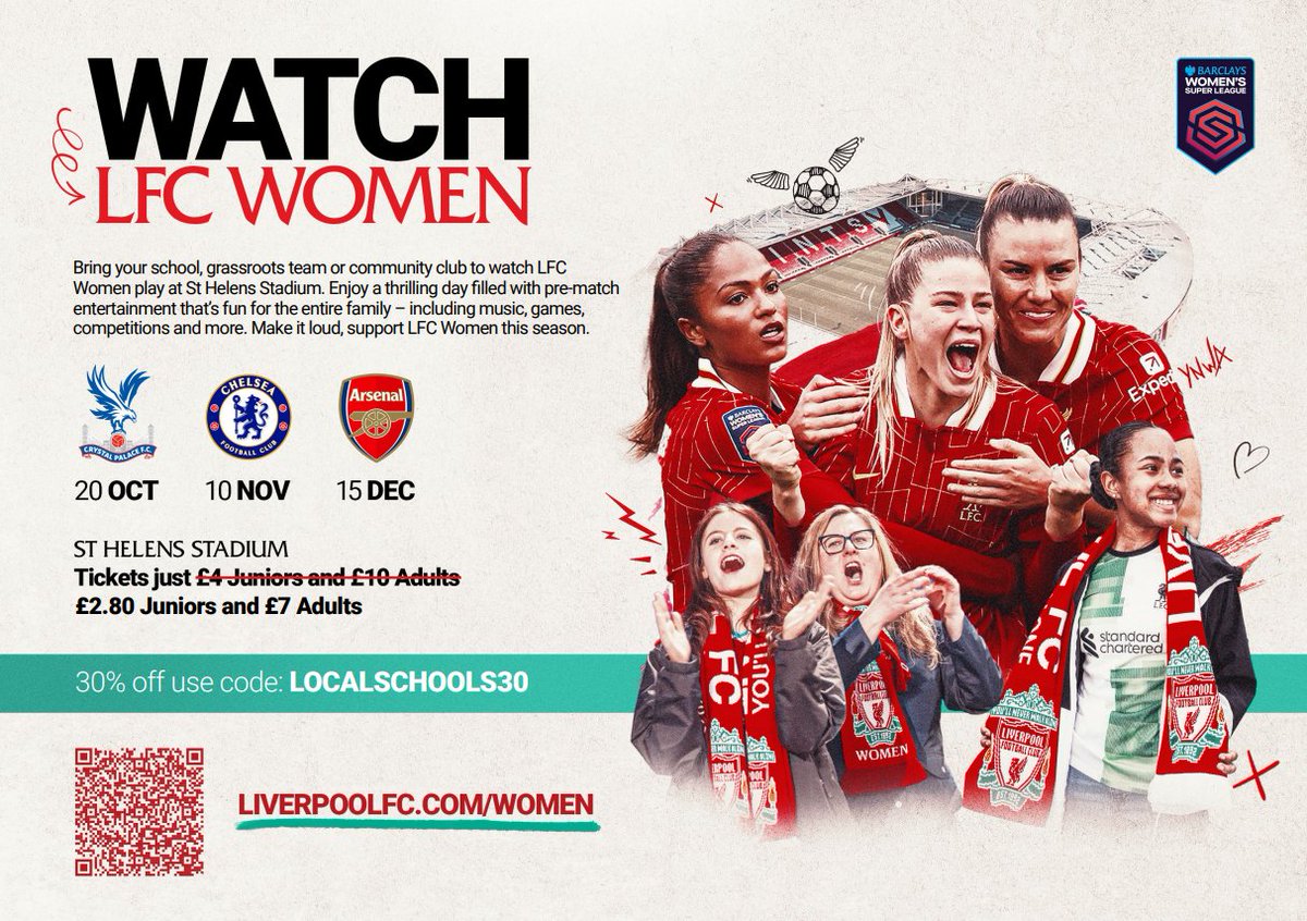 Wade Deacon (@wadedeacon) on Twitter photo π¨ Exciting News! π¨ Wade Deacon High students & families are invited to an exclusive <a href="/LiverpoolFCW/">Liverpool FC Women</a> matchday at St Helens Stadium! β½
Get 30% off tickets using code LOCALSCHOOLS30: Β£2.80 Juniors | Β£7 Adults ποΈ
Pre-match fun with music, games & more! π
#LFCWomen #WadeDeacon π¨ Exciting News! π¨ Wade Deacon High students & families are invited to an exclusive <a href="/LiverpoolFCW/">Liverpool FC Women</a> matchday at St Helens Stadium! β½
Get 30% off tickets using code LOCALSCHOOLS30: Β£2.80 Juniors | Β£7 Adults ποΈ
Pre-match fun with music, games & more! π
#LFCWomen #WadeDeacon