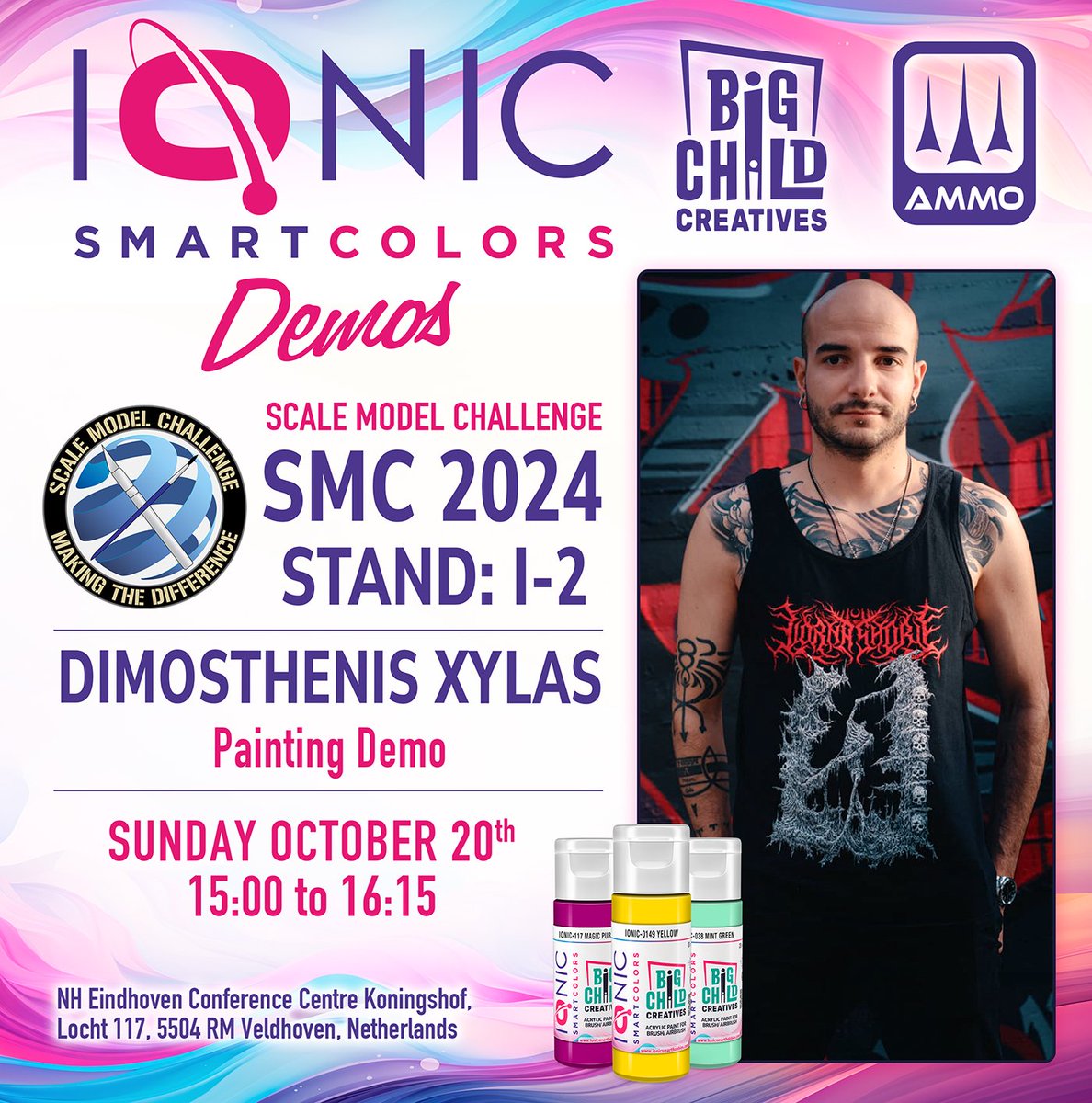 AMMOMIG's tweet photo. The 𝐈𝐨𝐧𝐢𝐜 𝐒𝐦𝐚𝐫𝐭 𝐂𝐨𝐥𝐨𝐫𝐬 demos at Scale Model Challenge will continue on Sunday afternoon! Join AMMO by Mig Jimenez and Big Child Creatives at stand I-2 for demos by Fabrizio Rusto, John Keys, and Dimosthenis Xylas. We hope to see you there!
#IONICSmartColors https://t.co/DQzLo0TxNH