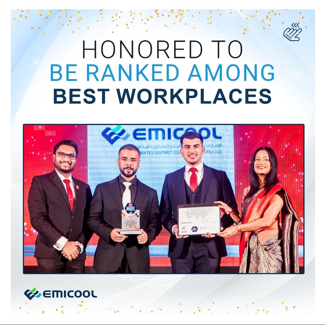 EmicoolUAE's tweet photo. At Emicool, teamwork drives our success! Proud to be ranked 9th Best Workplace in the UAE, 25th in the Middle East, &amp; 93rd in Asia by Great Place To Work Sri Lanka.Huge thanks to Haaziq Feroze for organizing a memorable event in Sri Lanka. Here's to more milestones ahead! #GPTW https://t.co/1qIDuTLNTR