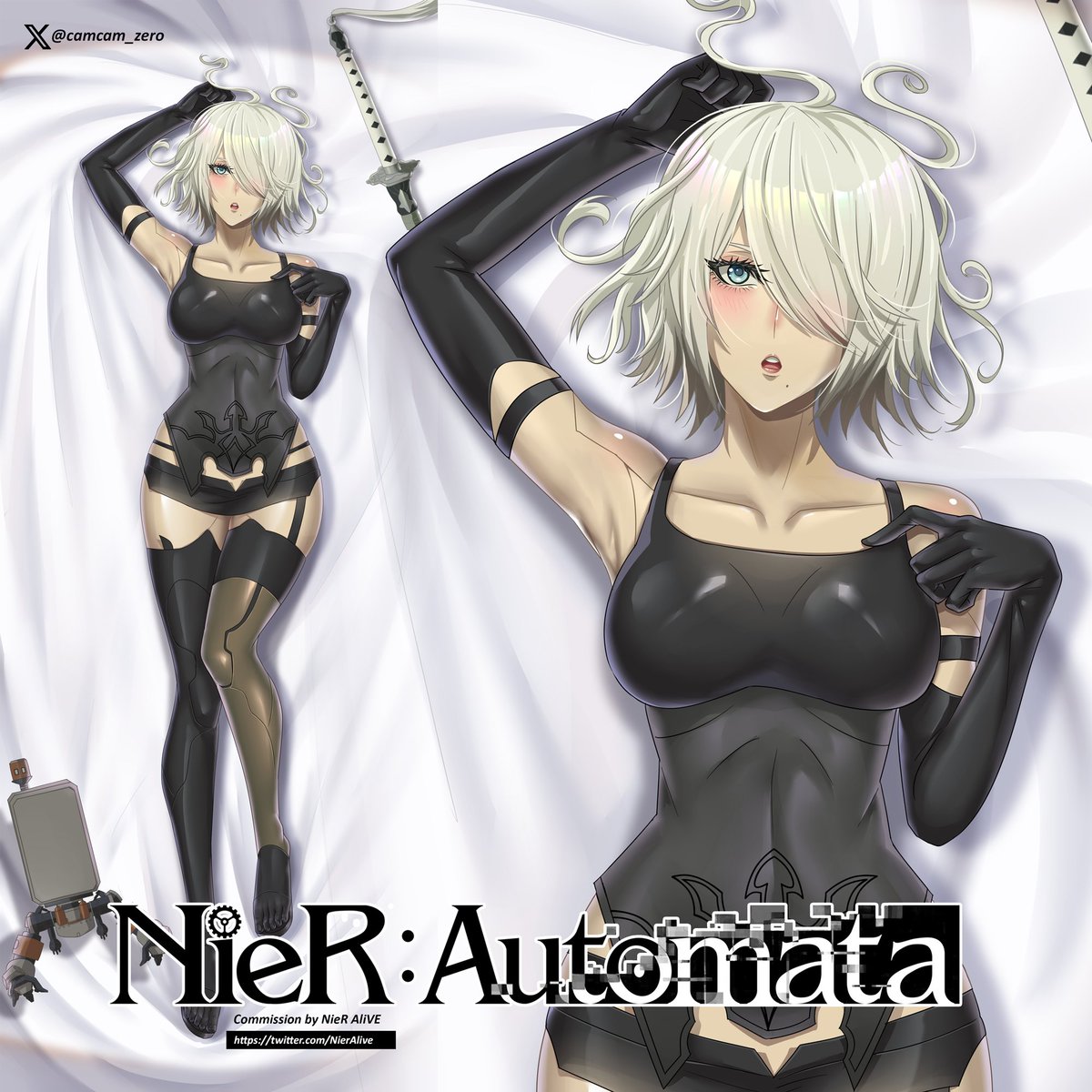camcam_zero's tweet photo. Hope you like your new waifu, 
@NierAlive 
! 😏
A2 is ready to take on any android...or be hugged by You. 😚

Commissions OPEN: [https://t.co/ufBppFm6iI]

#NieRAutomata #Dakimakura https://t.co/8FWC9BXaGl