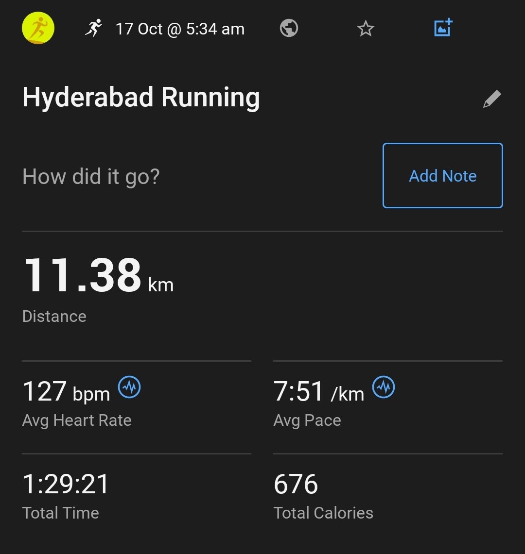 databaaj's tweet photo. Late post: #ThursdayEasyRun of 11K with pace target of 8:00 and AHR < 132. 
Achieved: 7:51; AHR 127
Completely HR controlled run. Empty stomach, barefoot as with all my runs.

#Pledge24 #ARStats2024 #RunningTwitter https://t.co/geasse5IYm
