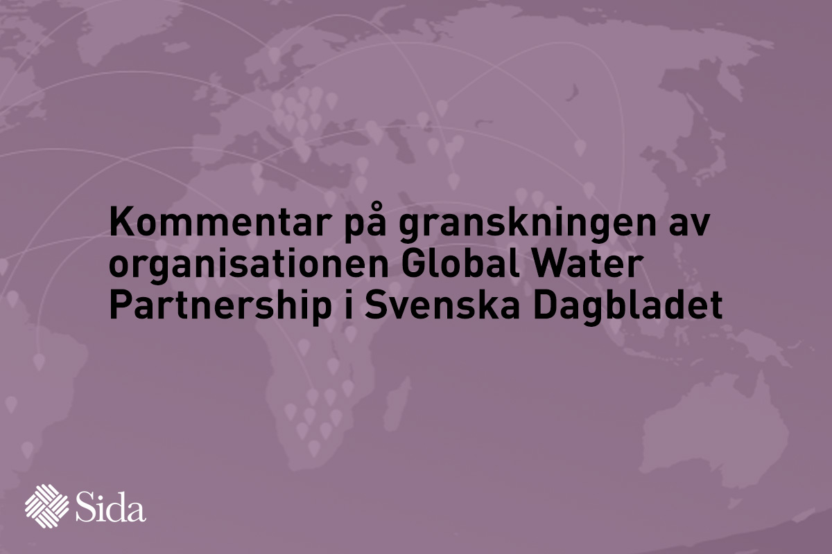 Under 2023 tog Sida emot flera visselblåsarsignaler om samarbetsorganisationen Global Water Partnership (GWP). Sida agerade snabbt på larmen och satte in konkreta åtgärder. Händelserna granskas just nu av Svenska Dagbladet.

sida.se/om-sida/nyhete…