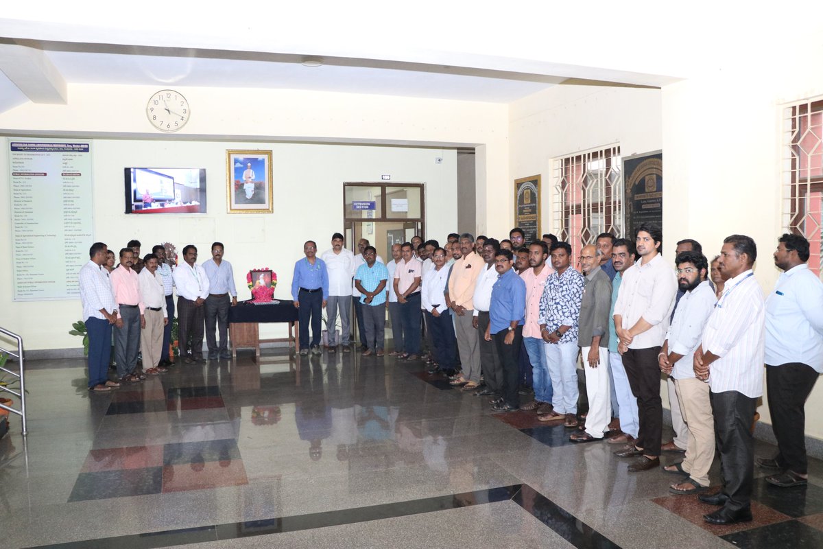 ANGRAU Celebrated Maharishi Valmiki Jayanti on 17-10-2024 along with University Officers &amp; admin Staff at Administrative office, Lam, Guntur.