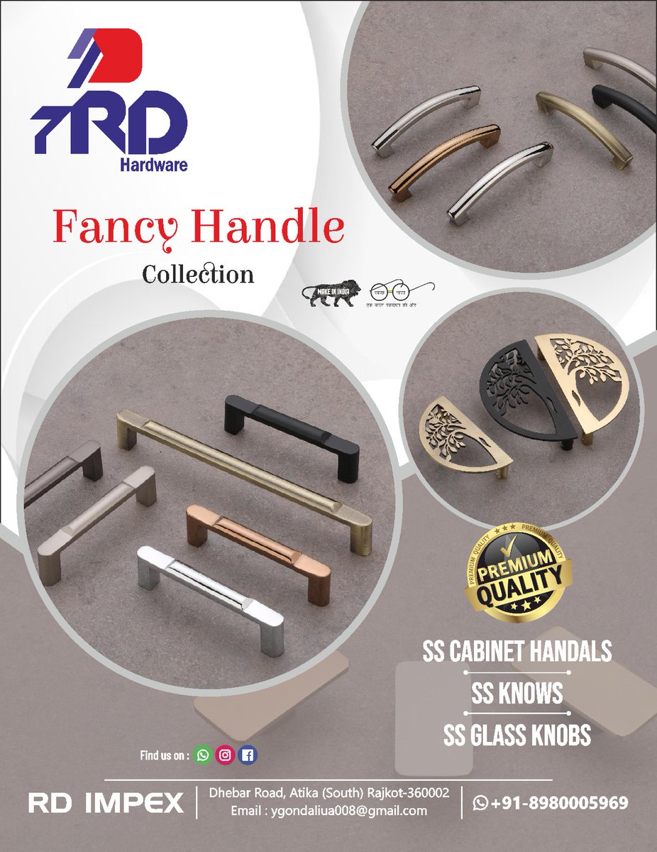 clue_hardware's tweet image. Give your cabinets a touch of ✨ with our collection of fancy handles!

Mobile : +91-8980005969
Email : ygondaliua008@gmail.com
Whataaps: bit.ly/3xKyLU7

#fancyhardware #cabinetknobs #drawerpulls #doorknobs #cabinetpulls #kitchenhardware #bathroomhardware #interiordesign