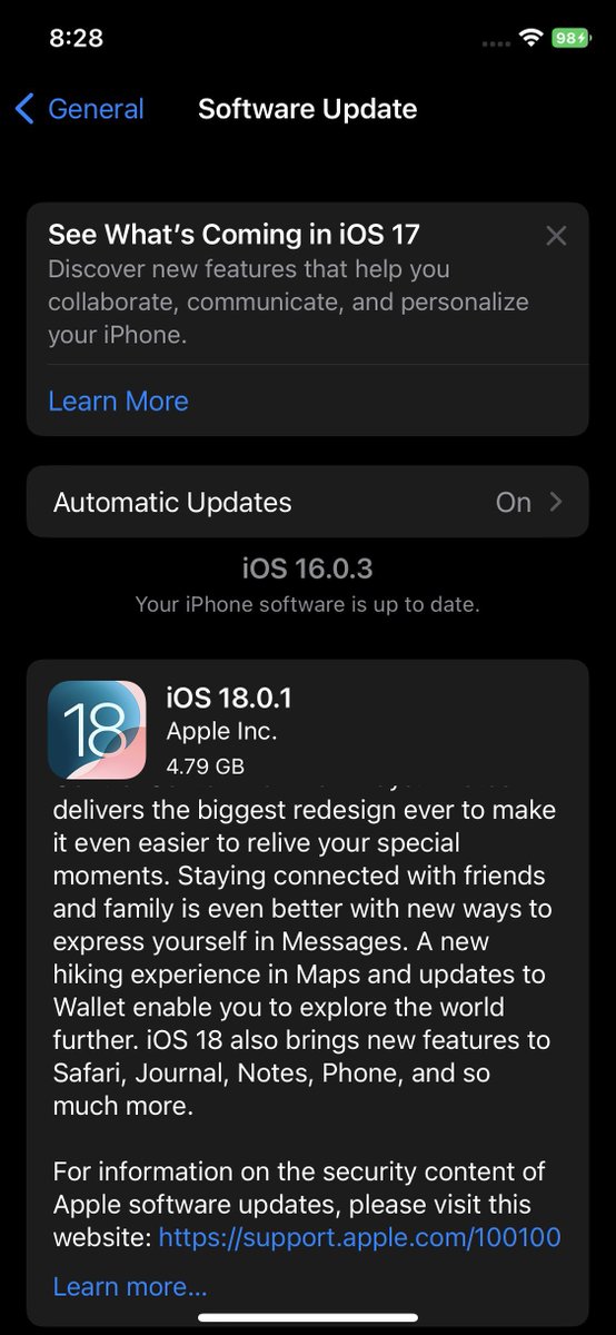smartechdaily's tweet image. عندما تجتمع ثلاثة تحديثات في صورة تحديث واحدة 😬
#iOS16
#iOS17
#iOS18