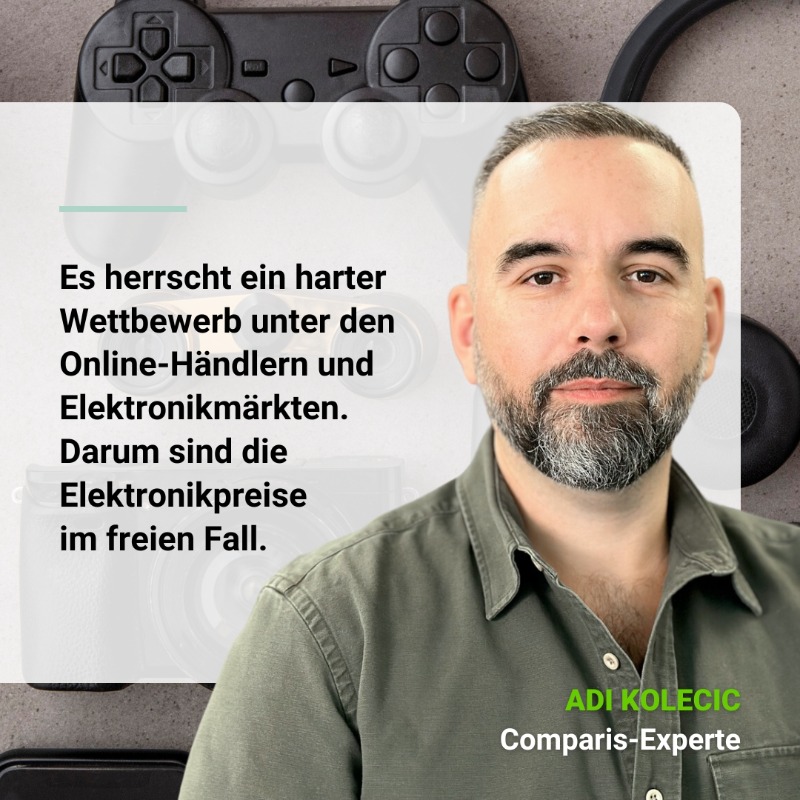 Comparis's tweet photo. 🎮💻 Der Freizeit-Preisindex von Comparis zeigt: Elektronikartikel sind heute viel günstiger als vor ein paar Jahren. Dieser Trend steht im Gegensatz zum allgemeinen Preisanstieg bei Freizeitgütern.

Mehr erfährst du in der Medienmitteilung von @adi_kolecic ⬇️