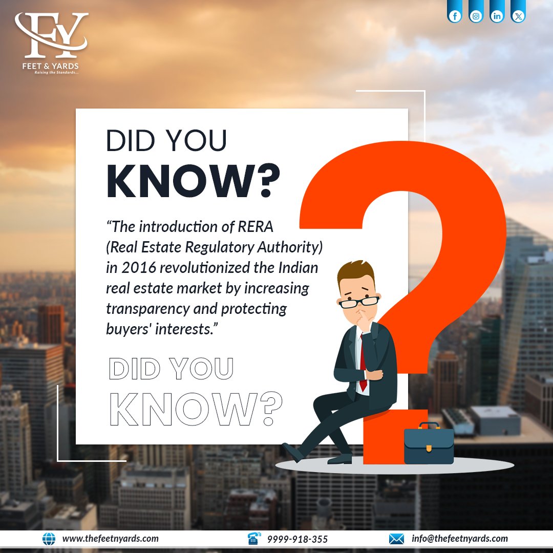 thefeetnyards's tweet image. RERA transformed Indian real estate in 2016, bringing transparency and safeguarding homebuyers’ interests. A game-changer for the property market! 🏡🔑

#reraindia #indianrealestate #propertytransparency #homebuyersprotection #investsmartindia #reraapproved #thefeetyards