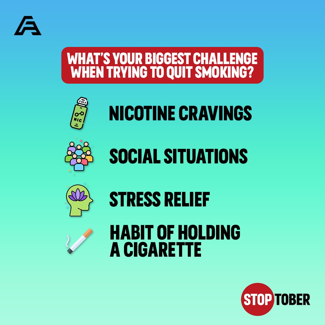 Take our poll and let's see what's your biggest challenge when quitting.

Join our Stoptober challenge to help make a change!

#poll #vaping #vape