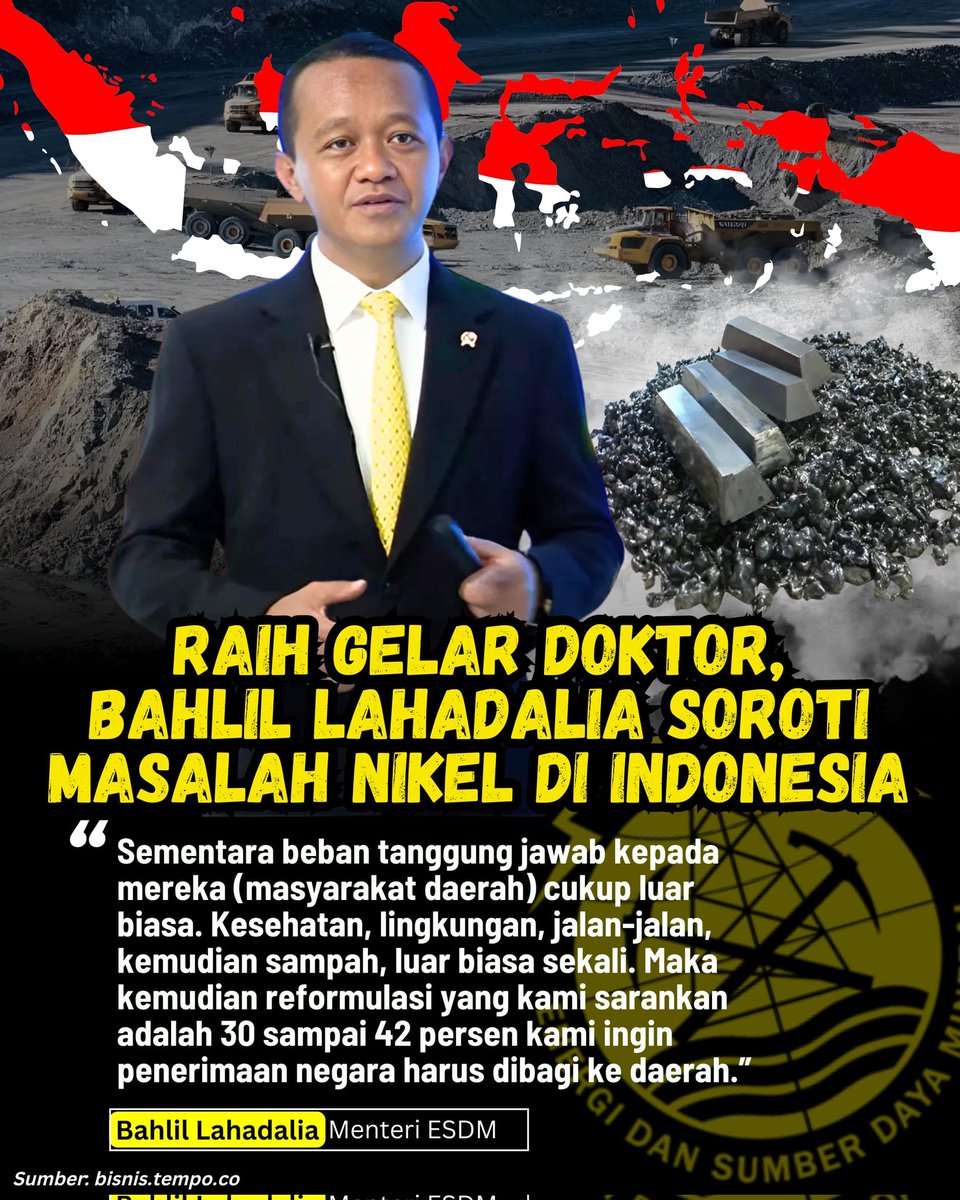antvrs9's tweet photo. Doktor Bahlil membuat desertasi dengan budangnya sendiri di kementerian @KementerianESDM https://t.co/JvcAa13M9r
