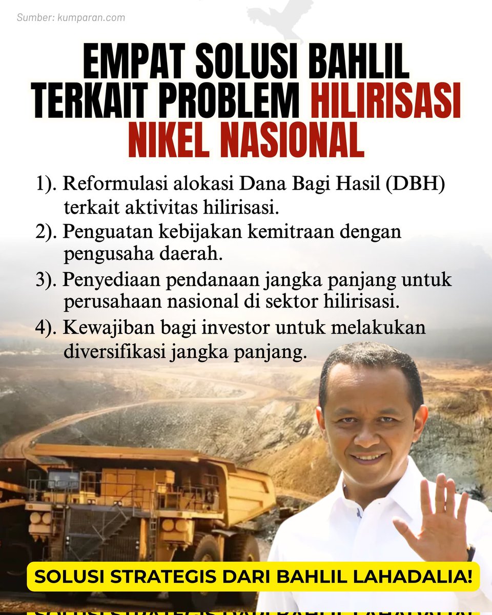 antvrs9's tweet photo. Doktor Bahlil memberi 4 cara agar hilirisasi itu tetap berkelanjutan dan memberi dampak positif kepada masyarakat https://t.co/r2zauTKHmA