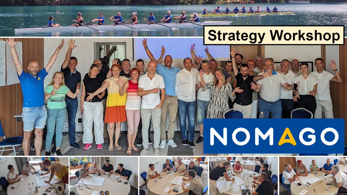 golobm's tweet photo. Strategy Workshops are about mission, direction, focus, goals, KPIs and alignment around all these. 8+ rowing is also about alignment, so it fits nicely into the context. Nomago leadership had an intensive offsite in beautiful Bled, come along! #strategy #leadership #workshop https://t.co/UKOjUeBGuj